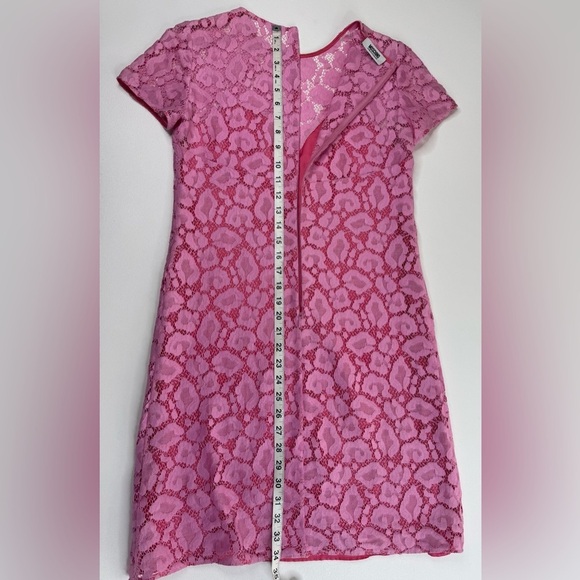 Moschino Cheap & Chic Barbie Pink Crochet Lace Lined Shift Dress Womens Size 4 - Picture 7 of 12